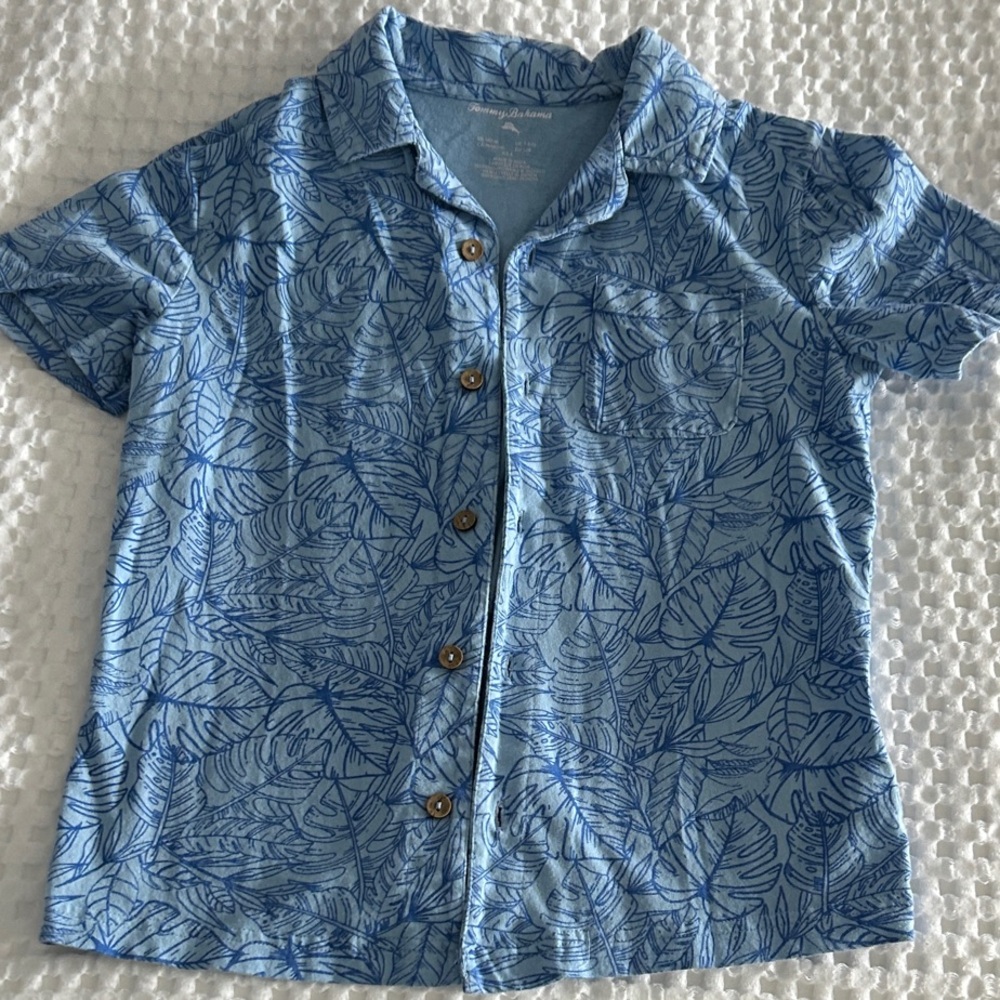 Tommy Bahama Kids Light Blue Tropical Print Shirt